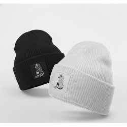 Cat Beanie Black Desire & Soft Grey – both colors in signature style
