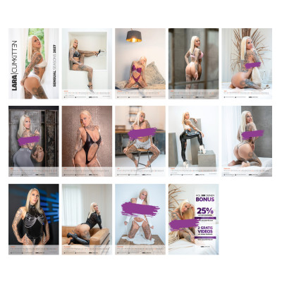 Kalender 2027 Sensual Seasons mit Cover, 12 Monatsmotiven und Rückseite